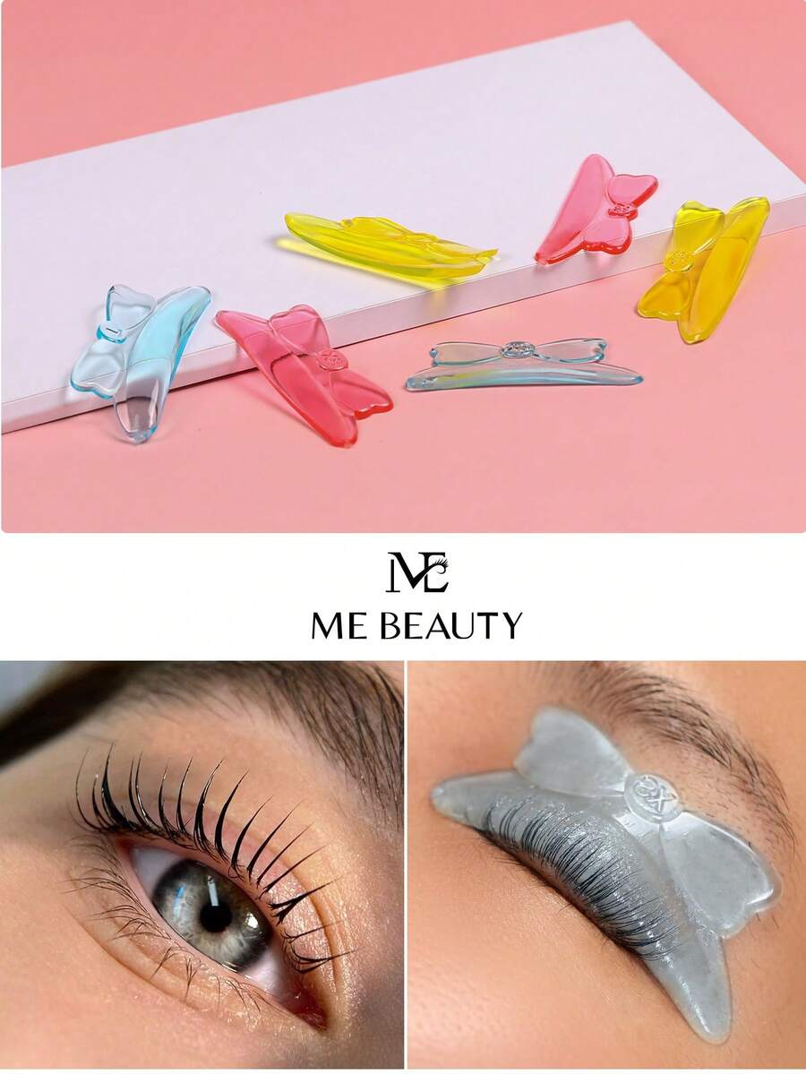 5 Pairs Lash Lift Shields,Cute Bow-Shaped Lash Lift Rods For Eyelash Curling And Lifting, Reusable Silicone Lash Rods For Eyelash Perm Lamination - Multicolor - View 1