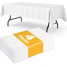 4pcs/8pcs Thick Disposable Solid Color Plastic Tablecloths, 137x274cm Rectangle, Suitable For Birthday Party, Wedding Decoration - Multicolor - View 16