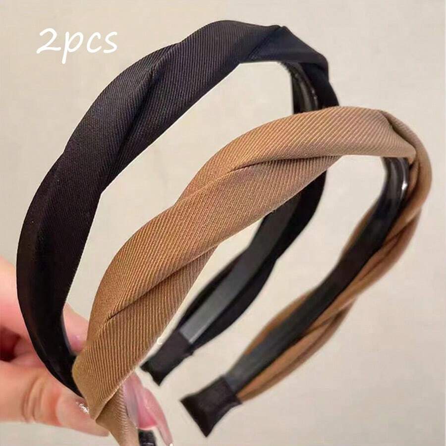 2pcs High Crown Hair Bands For Women, New Simple Headbands With Non-Slip Teeth For Washing Face, Suitable For Daily Wear, Hair Accessories, Hair Hoop, Hairband For Women, Autumn Outfits ,Head Piece