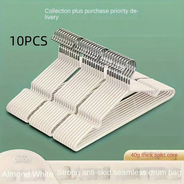 10 Perchas con diseño antideslizante, perchas sin rastro, perchas resistentes de alta calidad, para secar, almacenar y organizar ropa en el hogar, adecuadas para dormitorios, baños y hogares.