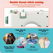 12-Stitch Mini Sewing Machine - Multifunctional Household Sewing Machine With Extension Table, EU Plug - Ideal For Creative Sewing Projects And Versatile Applications - EU E Type Plug(220-240V) - View 8