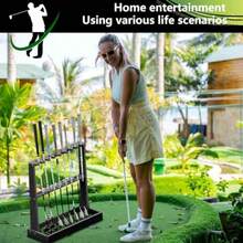 Golf Club Holder StandWooden Golf Club Rack Indoor Display Rack Golf Club Organizer For 8 Clubs And 11 Balls Storage Golf Rack For Storage Sports Outdoors Wall Garage - màu đen - Xem 6