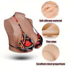 BCDE Cup Natural Style Silicone Fake Chest Mat - Sexy Flower Pattern Black, Hand Wash Breast Implant, Role Playing And Movie Prop, Fashion Swimsuit Accessories, Durable Silicone Material  2025typle - Color 2 - View 7