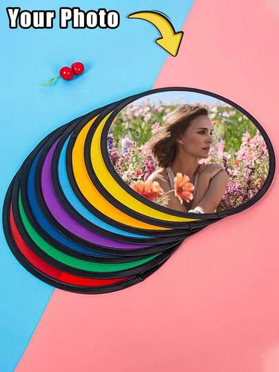 מאוורר מתקפל ניילון עם תמונה מותאמת אישית, מאוורר צלחת מעופפת סובלימציה ניילון, מאווררי דיסק מעופף מתקפלים, דיסקיות חוף צבעוניות, מאווררי יד קירור קיץ, מתקפל ונייד, צבעים מרובים, כולל תיק נשיאה, סט פעילויות חוץ עשה זאת בעצמך,