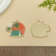 Mix 10pcs Outdoor Adventure Charms Pendants - Zinc Alloy Camping Themed DIY Jewelry Accessories With Detailed Mountain, Tent, And Nature Decorations For Handmade Bracelets, Necklaces, And Earrings, Perfect For Summer Festivals And Travel Enthusiasts