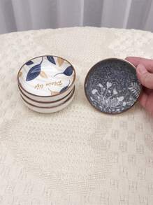 4件/6件/8件/108件陶瓷调味碟，花卉陶瓷调味碟，酱汁碟，家用酱油醋香料碟，适用于家庭厨房，餐厅，寿司吧，聚会，火锅，野餐，露营，烧烤，凉菜，厨房用具，餐具配件，番茄酱沙拉酱黄油碟，小吃盘