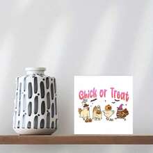 Plaque décorative et panneaux "Chick or Treat" Halloween, Halloween drôle, décoration de bureau mignonne, Trick or Treat, cadeau d'Halloween pour femmes, poussin fantôme mignon, décoration de bureau, décoration de maison, décoration de chambre, décoration murale de salle de bain, décoration murale de salon, décoration de chambre esthétique