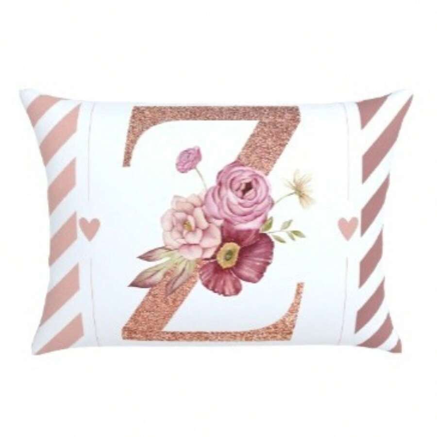 Pillowcase 70X60 Oxford Digital Print Initial Pillowcase High Quality Durable Zipper Monogram - Z - Ver 1