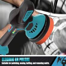 Cordless Car Buffer Polisher Compatible With Makita Battery, Cordless 6 Inch Orbital Buffer With 2 Battery & 6 Speed, 125mm Brushless Motor Car Buffer For Boat, Car Polishing And Waxing - 藍色 - 查看 4