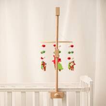 Soporte de campana de cama cuadrado de madera, accesorio de cuna para bebé, estante colgante multifuncional para juguetes de bebé, base giratoria de fácil instalación para atraer la atención del bebé