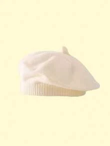 1 件婴儿贝雷帽幼儿画家帽儿童秋冬保暖无檐小帽小男孩女孩法国艺术家针织帽 0-4 岁 - 彩色 - 查看 31