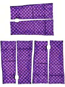 D EXCEED 1/2/3 Pairs Shiny Mermaid Scale Gloves Fish Scale Arm Sleeves Rave Party Gloves Hologram Fingerless Gloves Halloween Cosplay Costume Accessories Iridescent