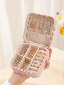 1 Stück PU-Leder wasserdichte Schmuckbox, Reise-Schmuckaufbewahrung, multifunktionaler geschichteter Schmuckorganizer, Haushaltsorganizer, Mehrzweck-Accessoire-Box, Kosmetikaufbewahrungsbox, Parfümaufbewahrungsbox, abnehmbare Schmuckausstellungsbox, mehrstöckige Schmuckbox, zum Aufbewahren von Ringen, Augenbrauenstiften, Ohrringen, Ringen, Halsketten, Augenbrauenstiften, Lippenstiften, Armbändern, ideal als Halloween-, Weihnachts-, Geburtstags-, Einschulungs- oder Herbstdekoration