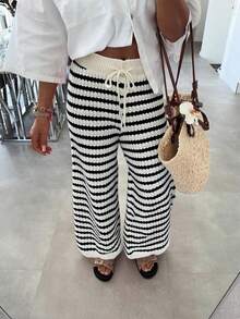 2025 Herbst/Winter neue Mode lässige vielseitige Retro Klassisch Farbblock gestreifte Strickjose, Allround Oberteile, Herbstkleidung, Homecoming, Schulanfang, bescheidene Frauen, Party Frauen, Y2K Frauen, Oberteile für Ausgehen, Konzert Frauen, Date Night Frauen