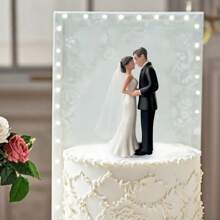 Wedding Cake Topper Elegant Couple Sculpture Realistic Keepsake Bride Groom Statue Decorative For Bridal Showers Anniversaries