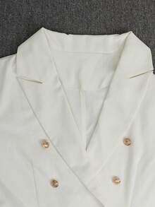 Spring And Autumn Women's Slim Fit British Style Button Solid Color Temperament Leisure Medium And Long Small Suit Jacket Suit Women