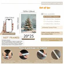 1 件，帆布墙饰，带框圣诞墙饰，复古粉色圣诞主题，粉色和银色球形装饰，节日冬季墙饰，圣诞树装饰艺术，圣诞装饰品，圣诞海报，圣诞家居装饰，节日房间装饰，宿舍装饰，卧室装饰，浴室装饰，客厅装饰，节日氛围装饰，圣诞礼物 - 彩色 - 查看 19