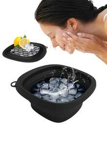 1pc Home Ice Basin Facial Ice Care Silicone Outdoor Foldable Basin Beauty Device Ice Bathtub,Travel Silicone Facial Bowl For Face Ice Bath,Face Bowl For Ice With Built-In Ice Tray,Collapsible Silicone Facial Ice Bath Bowl For Cold Plunge Therapy, Skin Tightening & Acne Relief,Portable Spa Tool Portable Foldable Wash Basin For Daily Home Morning For Home & Travel - Multicolor - View 1
