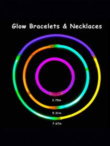 100/50pcs Glow Sticks Party Pack Glow Bracelet Bright Multicolor Light Sticks For Halloween Parties Christmas Celebrations Rave Events, Music Festivals Concerts, Night Clubs Glow Parties New Year Eve Birthday Decorations Pool Parties Carnival Dance Events Raves Parades Nighttime Events Neon Themed Parties Glow In The Dark Accessories Light Up Sticks Chemiluminescent Glowsticks - Multicolor - View 12