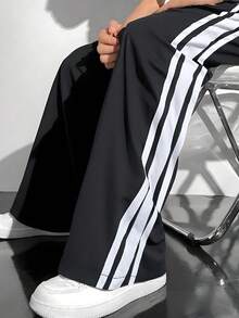 1 Stück Tween Jungen Loose Straight Leg Freizeithose, geeignet für Schule, Outdoor, Indoor, vielseitig für alle Jahreszeiten - Schwarz - Übersicht 4