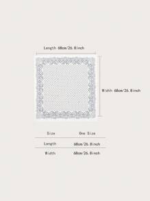 1 件简约印花 70 厘米方形围巾，新款春季女士头巾，百搭腰带，包包装饰，头带，时尚围巾