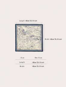 1条简约印花70厘米方巾，新款春季女士头巾，多功能腰带，包包装饰，头巾，时尚连衣裙领巾 - 彩色 - 查看 2