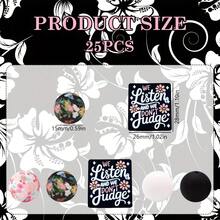 25pcs "We Listen & Don't Judge" Inspirational Quote Silicone Beads, Floral Pattern, Durable DIY Craft Beading, Suitable For Keychain, Bracelet, Necklace, Pen Decor And Jewelry Making, Fun Typography High Quality Silicone Beads & Bead Assortments - Slogan Series - View 4