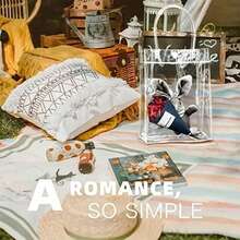 12个/套PVC透明塑料手提袋，伴娘礼物，化妆品包装袋，鲜花袋，糖果袋 - 無色 - 查看 8