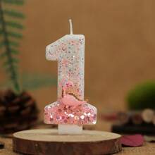 1 buc Lumânare Digitală Creative Cu Dispozitiv Decor Tort Lumânare, Lumânare Digitală Strălucitoare Roz Deschis 0-9, Potrivită Pentru Tort De Ziua De Naștere, Petrecere Mare De Festivaluri - Baby Pink - Vizualizare 3