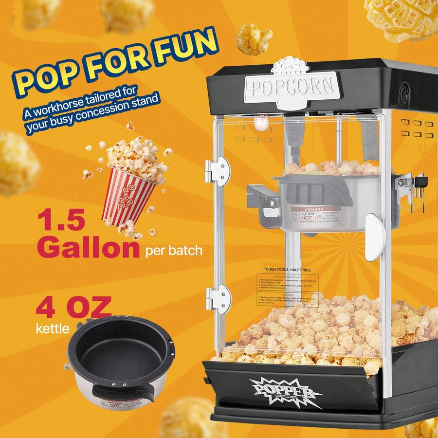 Máquina para hacer palomitas de maíz de sobremesa, 480 W, 113 g, color negro - Tipo de Enchufe A USA (110-127V) - Ver 1