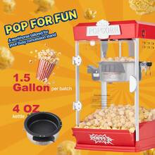 Tabletop Popcorn Maker, 480W, 113g, Red - View 1