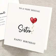 Sister-Exclusive Birthday Card With Envelope - Suitable For Any Relative, A Must-Have For Daily Office Use. - 賀卡+信封 - 查看 7