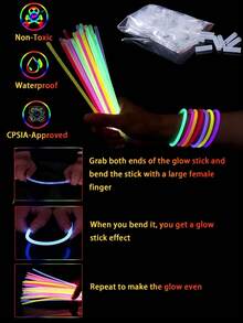100/50pcs Glow Sticks Party Pack Glow Bracelet Bright Multicolor Light Sticks For Halloween Parties Christmas Celebrations Rave Events, Music Festivals Concerts, Night Clubs Glow Parties New Year Eve Birthday Decorations Pool Parties Carnival Dance Events Raves Parades Nighttime Events Neon Themed Parties Glow In The Dark Accessories Light Up Sticks Chemiluminescent Glowsticks - Multicolor - View 6