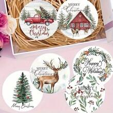 Set Of 8/16 Fun Christmas Design Wooden Coasters, Wooden Coasters For Farmhouse Bar, Perfect Gift, New Home Decor, Wooden Tabletop Coasters, Kitchen Decor, Table Decor, Christmas Gift,Coaster Set,Coasters Drink Coasters,Coaster For Cup At Home