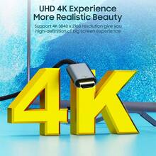 USB C To HDTV Cable, 4K@60Hz UHD USB 3.1 Type-C To HDTV 2.0 Cord For Home Office, Thunderbolt 3/4 Compatible With MacBook Pro, Galaxy S25 Ultra, IPad Pro And More