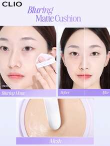 Clio K-Beauty KILL COVER MESH BLUR 氣墊粉底組 15g*2 [含補充裝]，SPF40+ PA++++，酷涼清爽，柔焦霧面妝效，控油遮毛孔，打造無瑕輕盈平滑肌膚，持久亮澤，敏感肌適用 - #21N LINEN - 查看 6