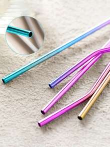 11件套不锈钢吸管、刷子和袋子套装，厨房、圣诞礼物、学校用品 - 彩色 - 查看 4