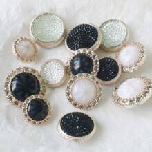 6/10/12/20 件黑白珠光纹理猫眼树脂纽扣，百搭时尚装饰纽扣，适用于西装、外套、毛衣、开衫、衬衫、DIY 配饰 - 黑與白 - 查看 9
