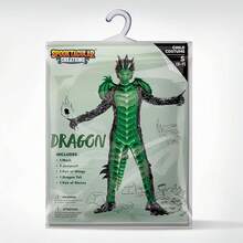 Halloween Kid Dragon Costume, Boys Dragon Wings, Tail And Mask Set For Halloween Dress Up - Green - View 6