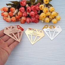 2/10/30/50/100/200张6.5x7.6厘米定制生日派对个性亚克力镜面迎婴派对席位卡装饰宾客邀请卡