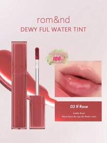 Rom&nd Romand DEWY FUL WATER TINT 03 IF ROSE, Breathable Dew Film, Airy Jelly Melt, Iris-Like Light Refraction, Peach Tea Jelly Glow, Rose Gold Stardust, Frosted Mint Sheer, Mini SOS Touch-Up Stick, Vegan Festive Limited, No-Makeup Secret Weapon, K-Beauty, Korean Makeup, 5.0g/0.18oz