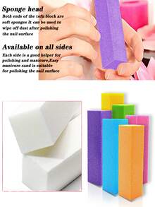2/5/10件装指甲抛光块专业指甲锉抛光块美甲修脚锉打磨抛光海绵美甲配件 - 白色 - 查看 3