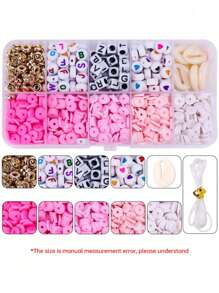 Soft Clay Letter Bead DIY Bracelet Stringing Bead Material, Multi-Size Set For Necklace Bracelet Jewelry Making Craft, Gift For Family Friends Classmates, Holiday Gift