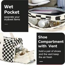 Training Bags - Black and White Corduroy Squares - View 7