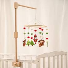 Soporte de campana de cama cuadrado de madera, accesorio de cuna para bebé, estante colgante multifuncional para juguetes de bebé, base giratoria de fácil instalación para atraer la atención del bebé