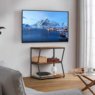 3 Tier AV Media Stand Media Console With Storage Shelves Stereo Rack And Game Console Stand Small Corner Media Audio Tower Cabinet For Record Player DVD Players Game Console TV Box