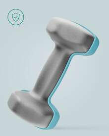 SONGMICS Dumbbells Set Of 2 Dumbbells Hexagon Neoprene Coating Strength Training Workout Fitness Training Home - Blue - View 5