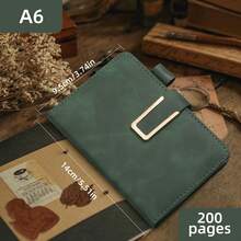 A6/200 Seiten Notizbuch mit PU Vintage Einband, U-förmiger Schnalle, Stifthalter, Softcover, Lesezeichen, geeignet für Büro, Zuhause, Schule mit personalisiertem Softcover und Lesezeichen - perfekt für Geschäftstreffen und Collegeleben