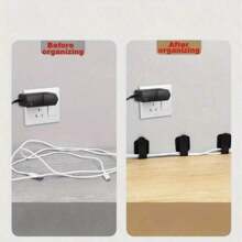 20 Pieces Durable Nylon Self-Adhesive Cable Ties - White And Black, Reusable And Versatile For Home And Office Wire Management, Flexible Cable Organizer For Computers, Desktops, Cable Organizers