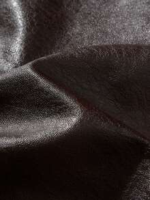 Men's Outdoor Winter Plus Fleece Motorcycle Style PU Leather Jacket, Solid Color Stand Collar Pilot Letter Patch Zipper Leather Jacket.